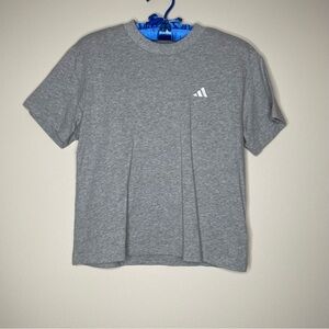 Adidas Women's Gray Short Sleeve Cropped Tee